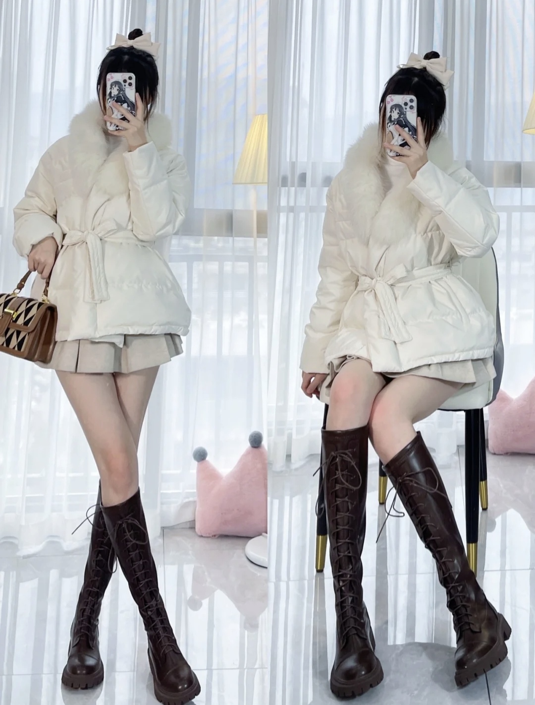 流行的靴子搭配什么衣服图片,中长靴子穿衣搭配图片2020秋冬