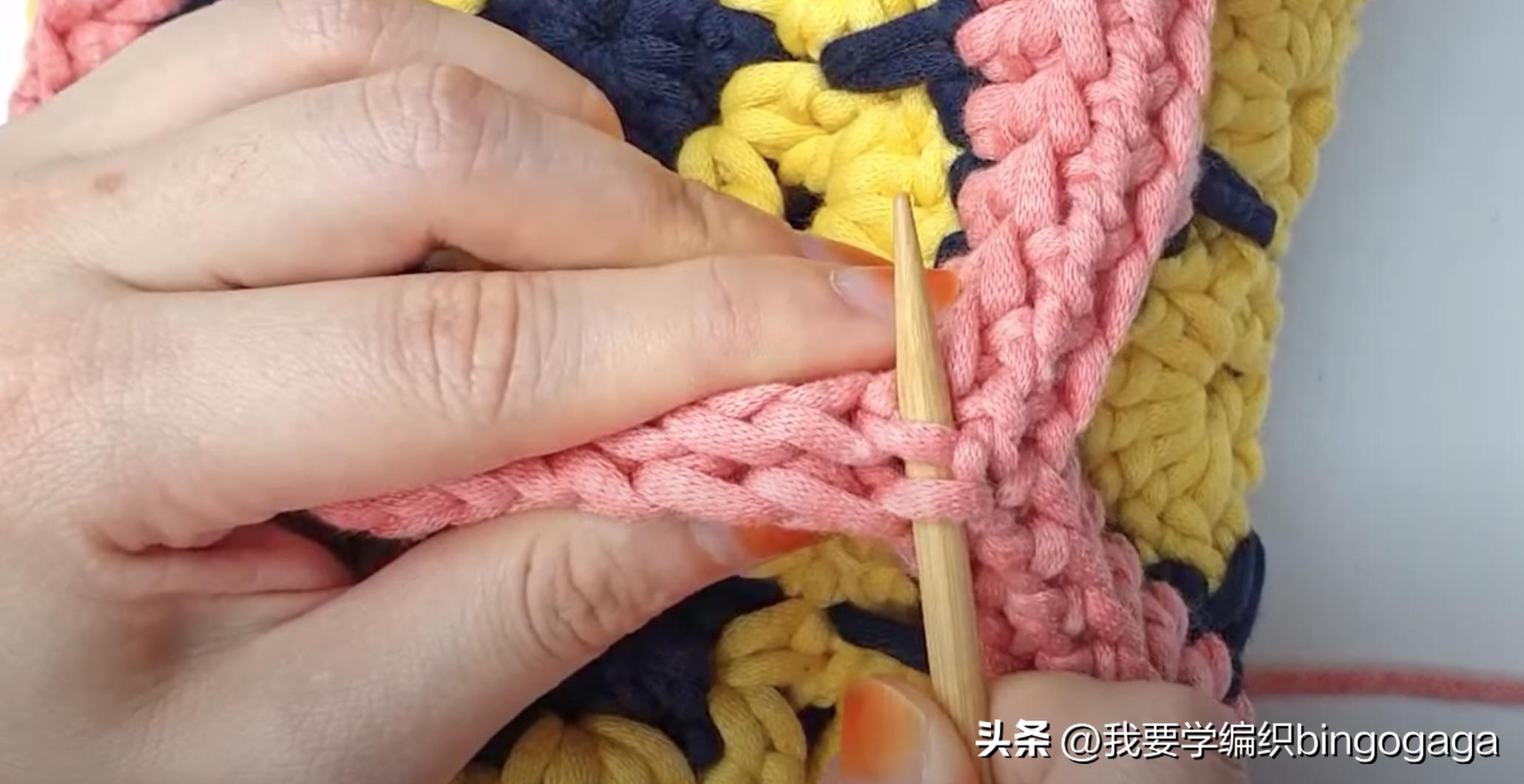 祖母方格小包包拼接编织教程,方形镂空小花包编织教程