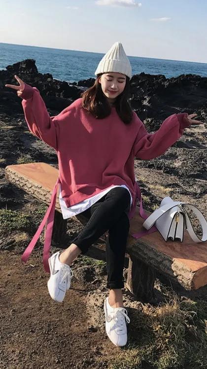 早春女士卫衣时尚2022年新款爆款宽松韩版潮ins假两件超火情侣装