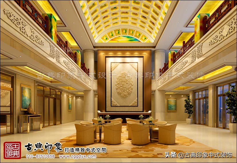 中式风酒店装修设计,宫廷中式装修效果
