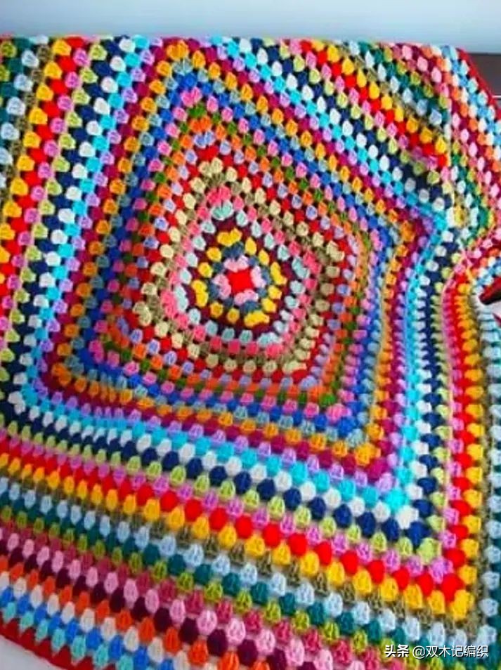 纯色手工编织毯子教程图解,针织毯子紫色和蓝色哪个好