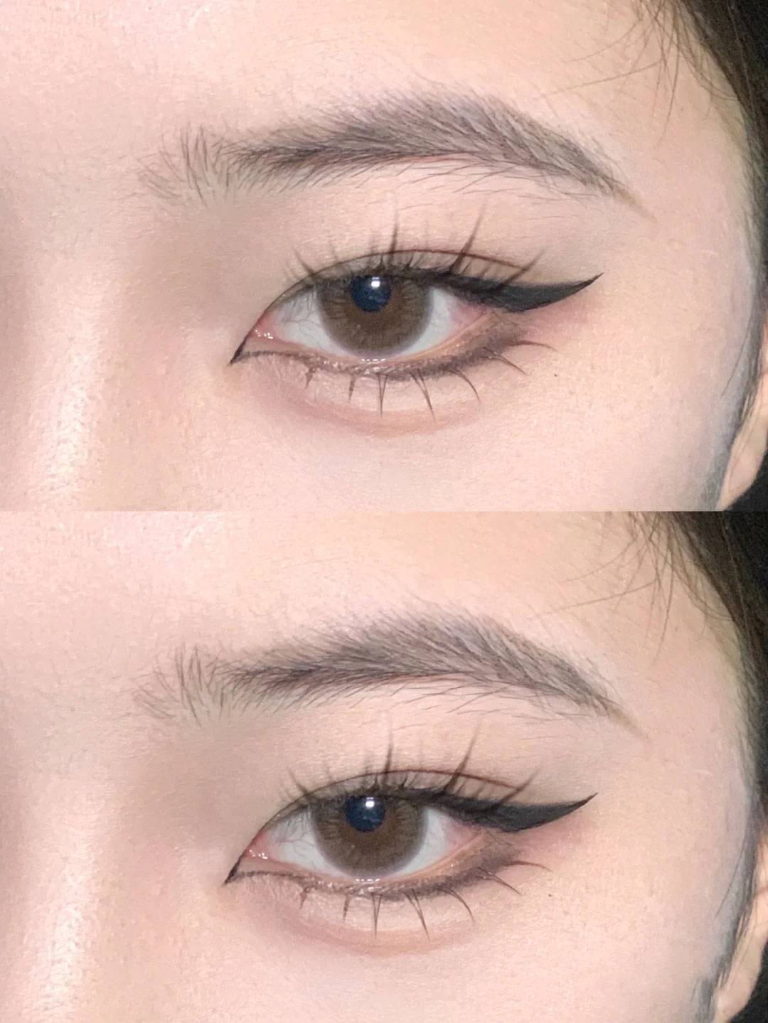 肿眼泡内双烟熏眼妆教程,内双截断式眼妆画法烟熏