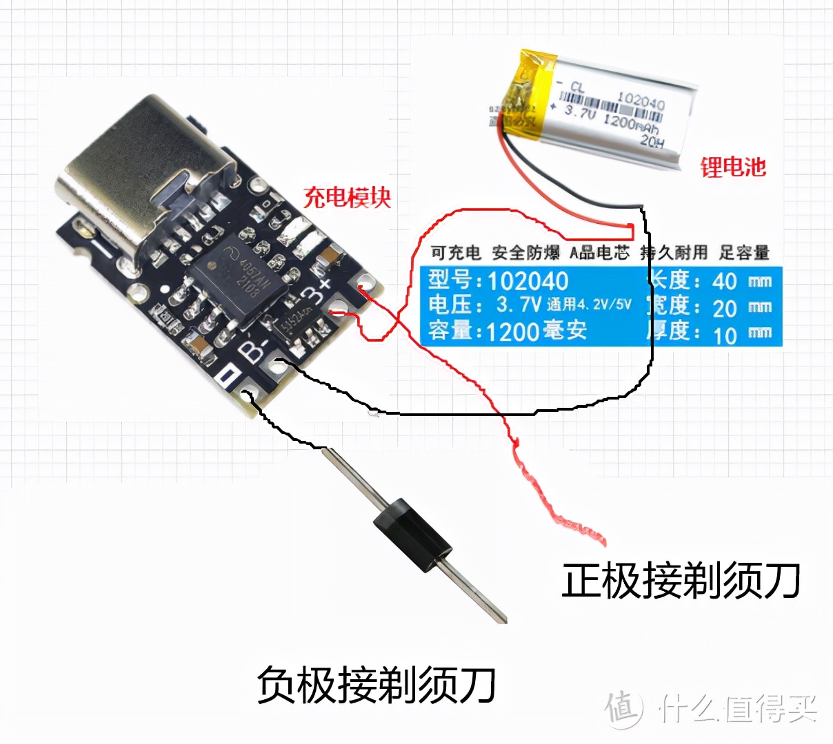 飞利浦剃须刀镍氢电池更换锂电池,飞利浦剃须刀电池怎么改成充电的