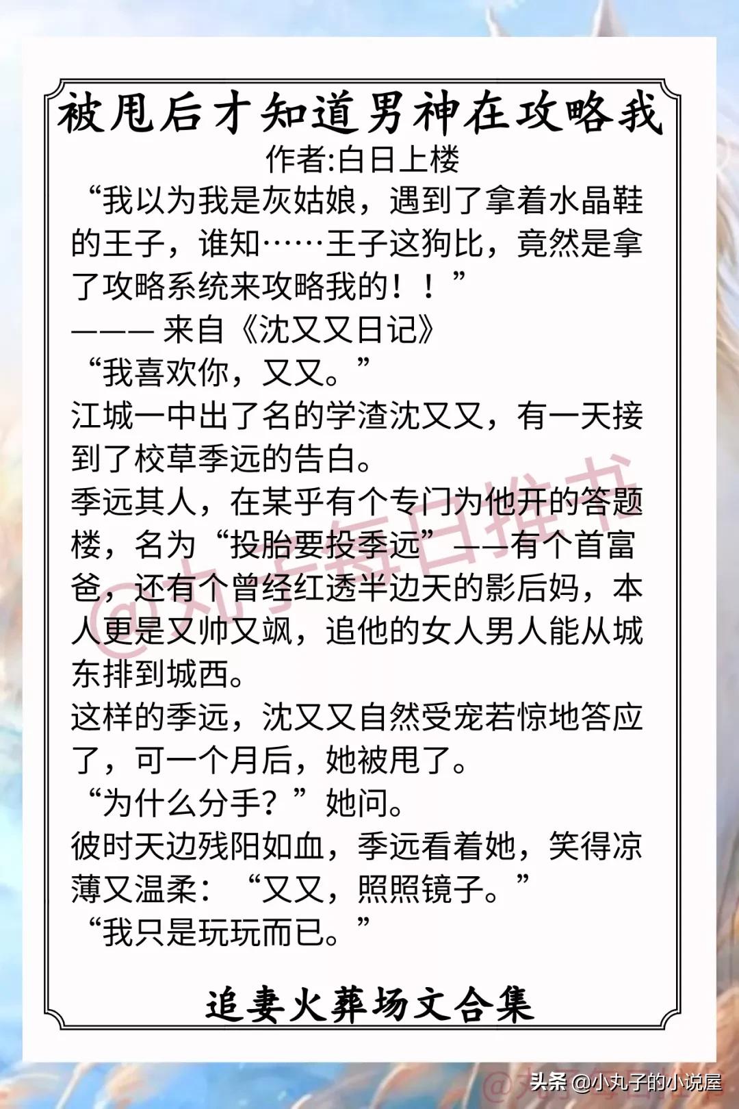 推文追妻火葬场文纯爱,强推追妻