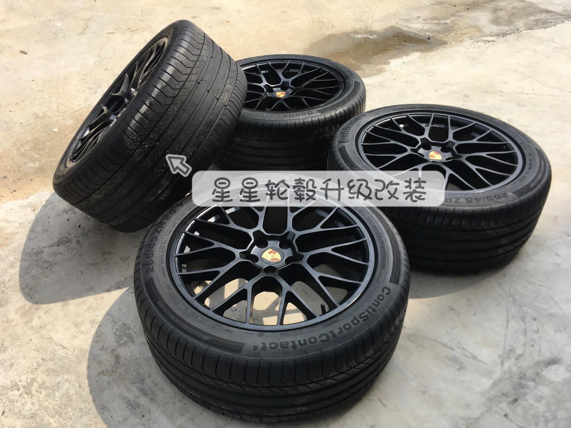 玛卡保时捷轮毂,保时捷玛卡哑光黑轮毂