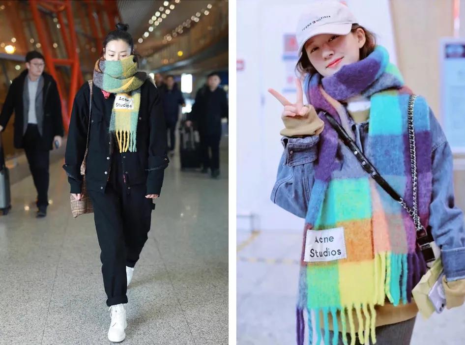 冬天搭配棉衣围巾系法,冬天比较惊艳的穿搭围巾