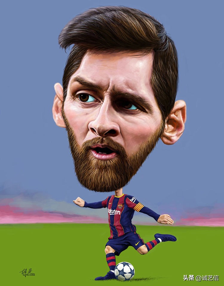 卡塔尔梅西漫画海报,梅西拿着美洲杯来卡塔尔的漫画