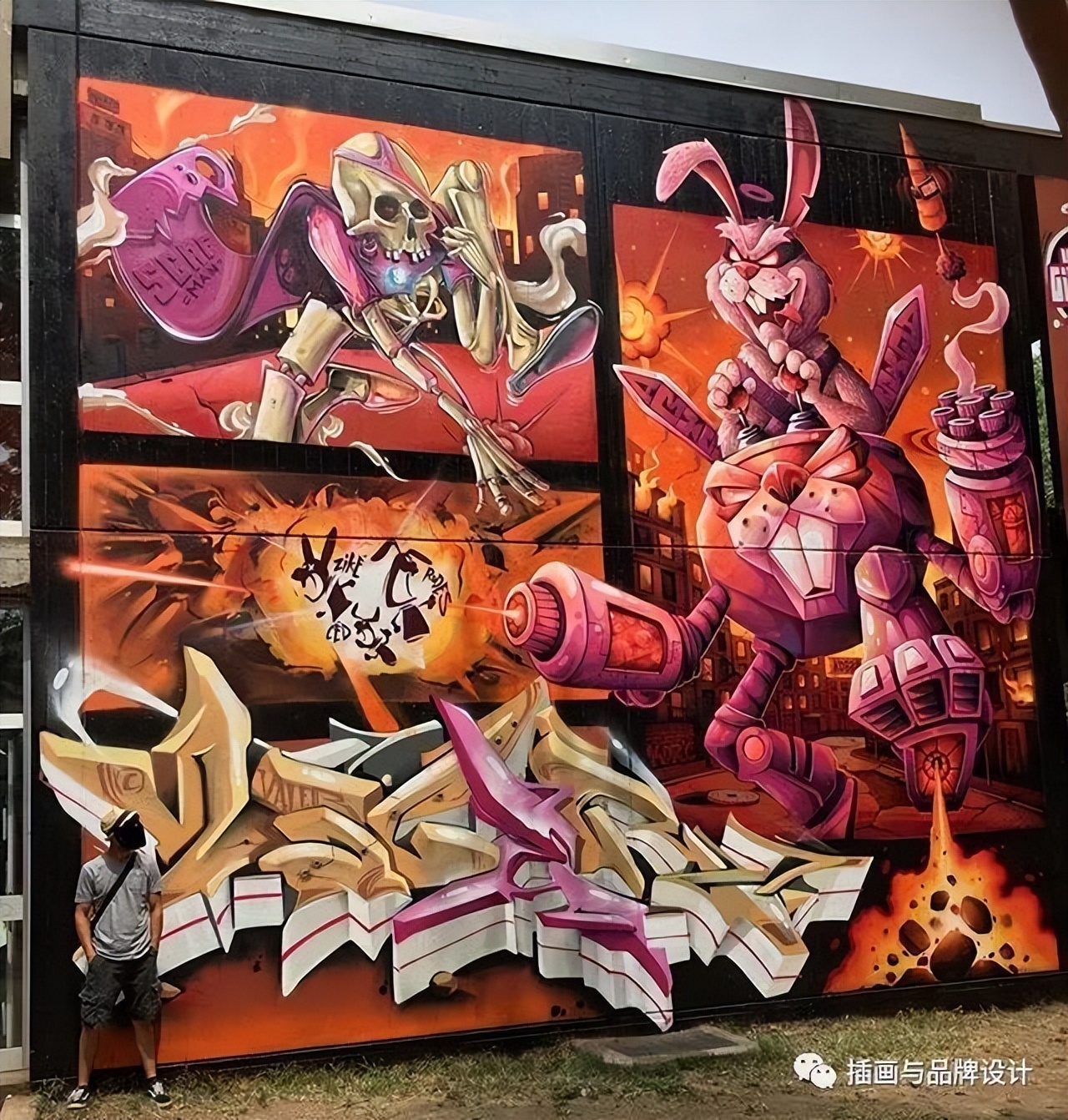 超震撼的墙绘,有视觉冲击感极简的墙绘