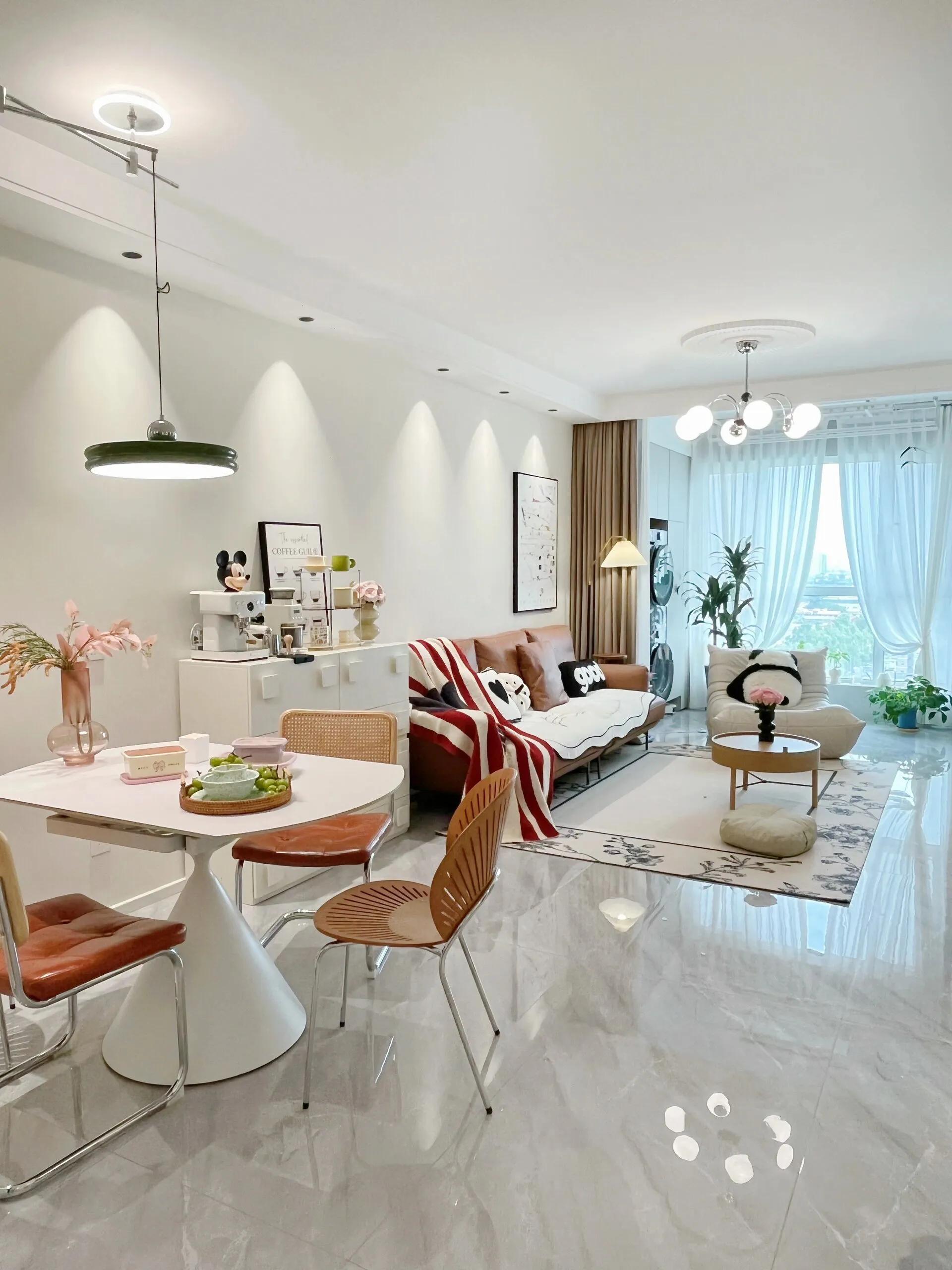 客餐厅一体吧台装修效果图,20平餐客一体装修