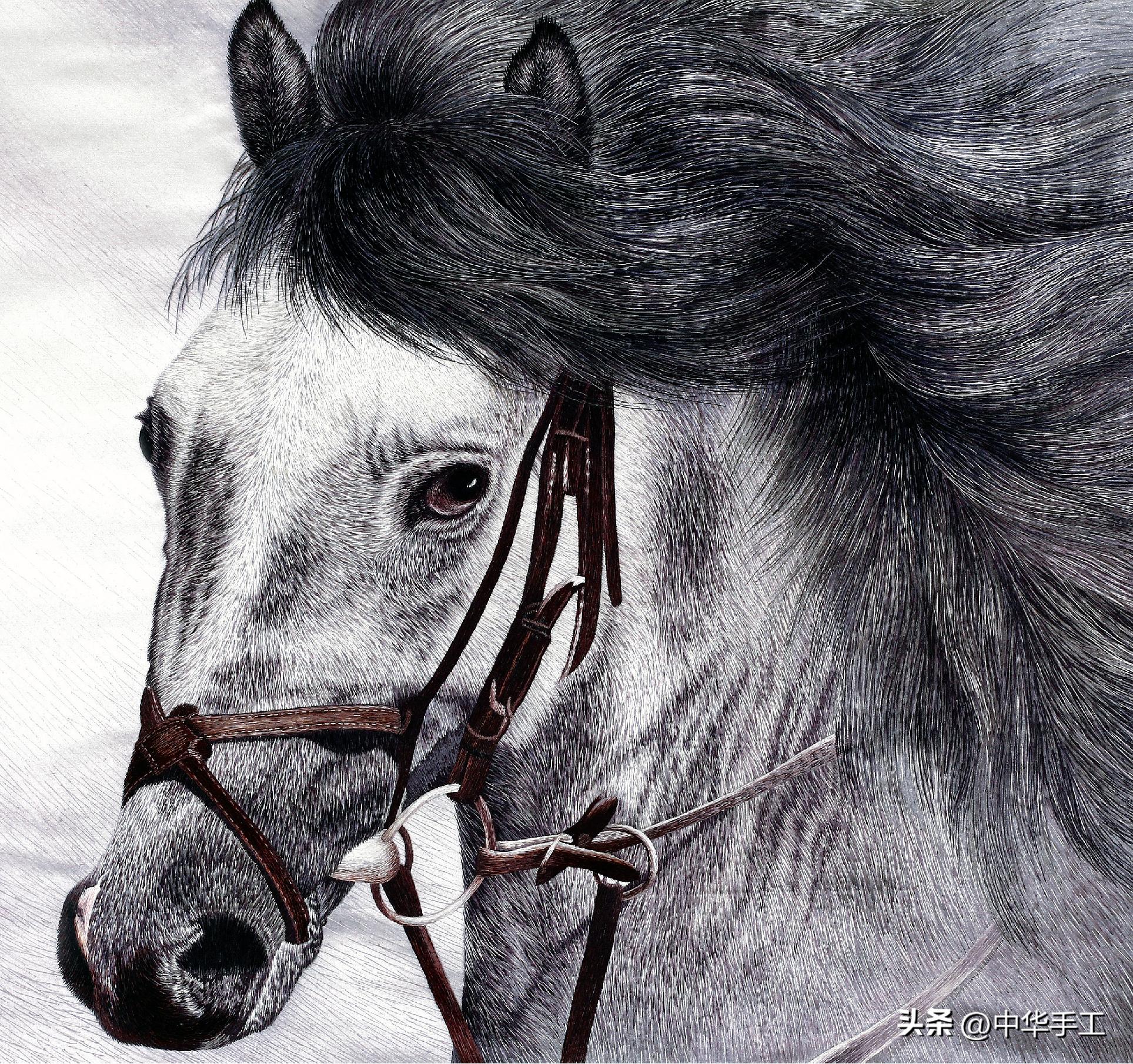 如同真毛一样的湘绣，让猛狮一展温柔与灵动