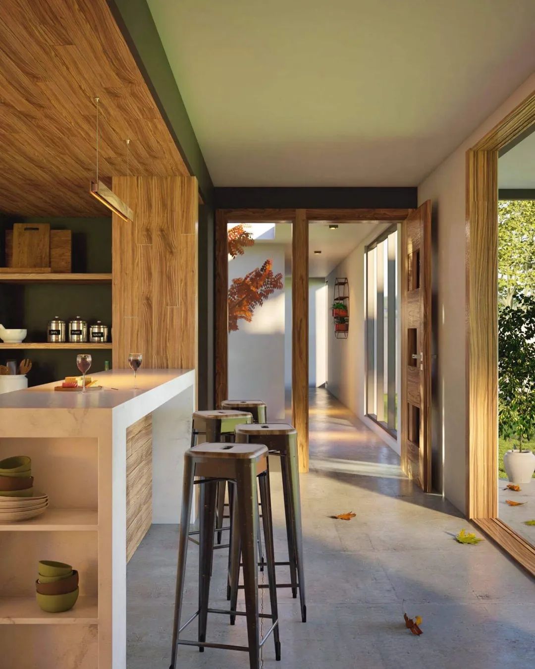 有吧台,有吧台有餐桌的设计