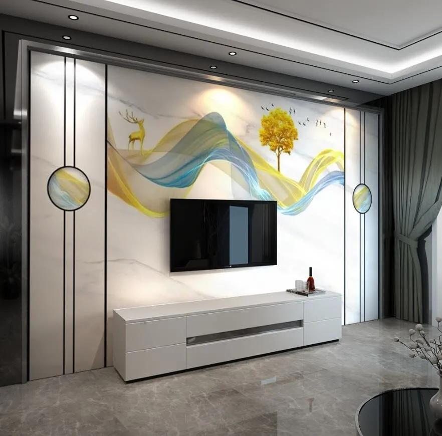 电视背景墙装修效果图大全简易款,100款主卧电视背景墙