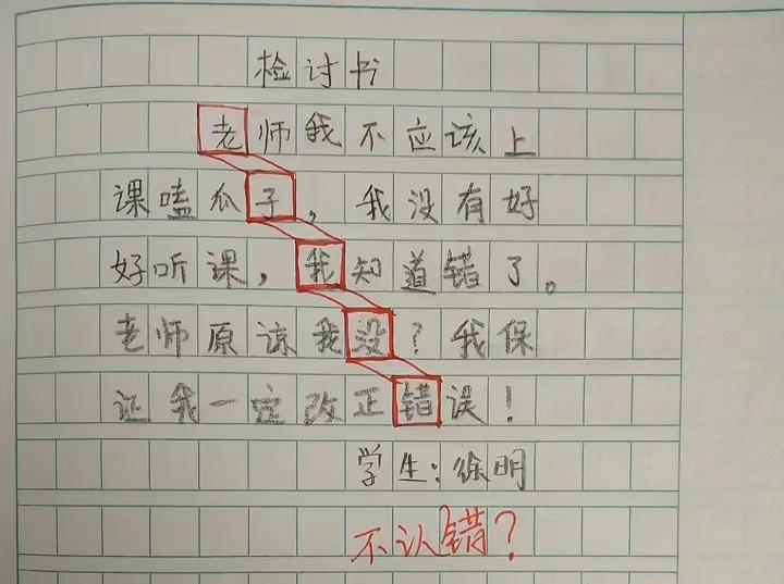 小学生检讨书火了表面诚意满满,雷人的检讨书中学生