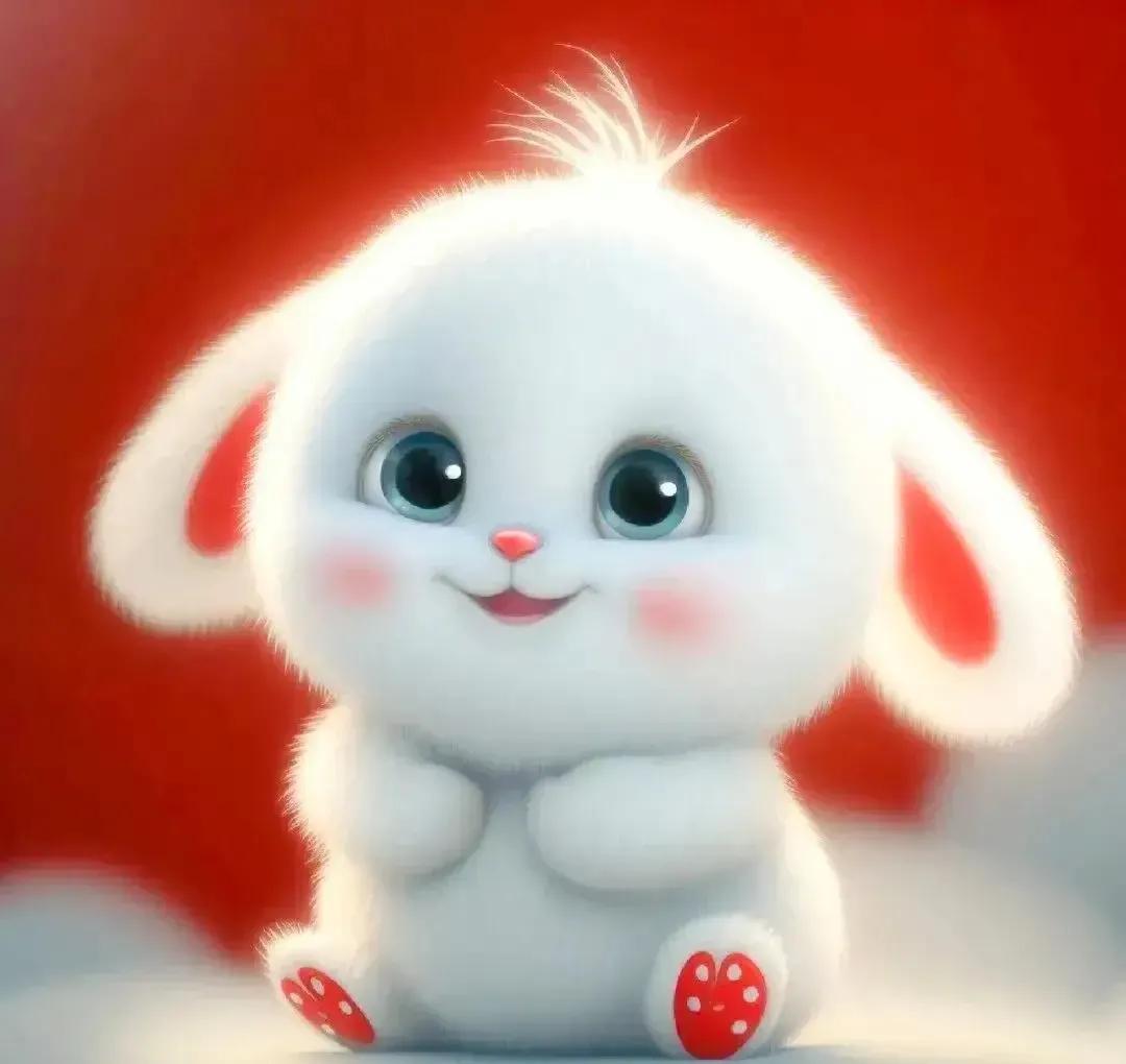 2024新年萌兔头像唯美卡通,兔兔好运头像卡通可爱