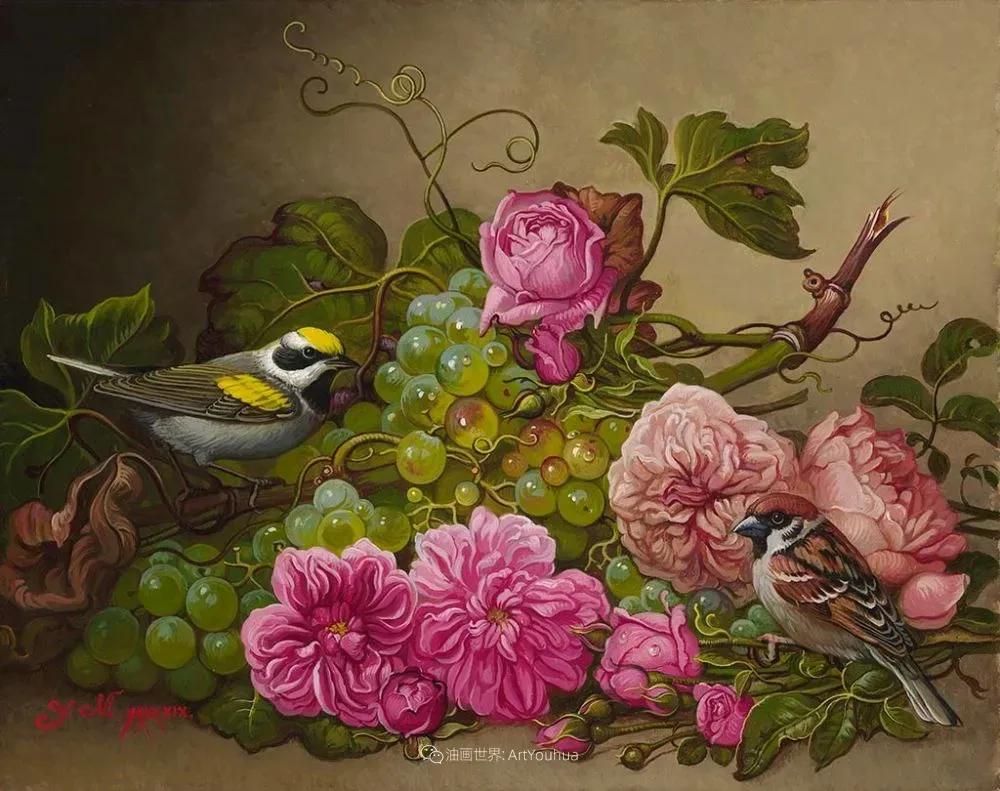 有关爱情的花鸟油画作品,北欧轻奢风格油画作品