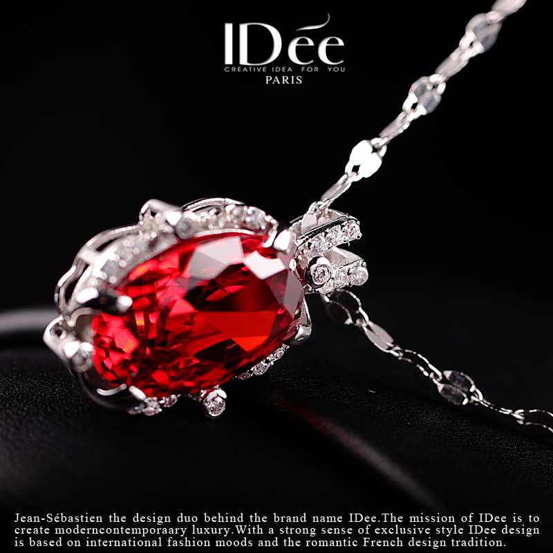 灵动百搭银项链,彩石项链轻奢小众高级感