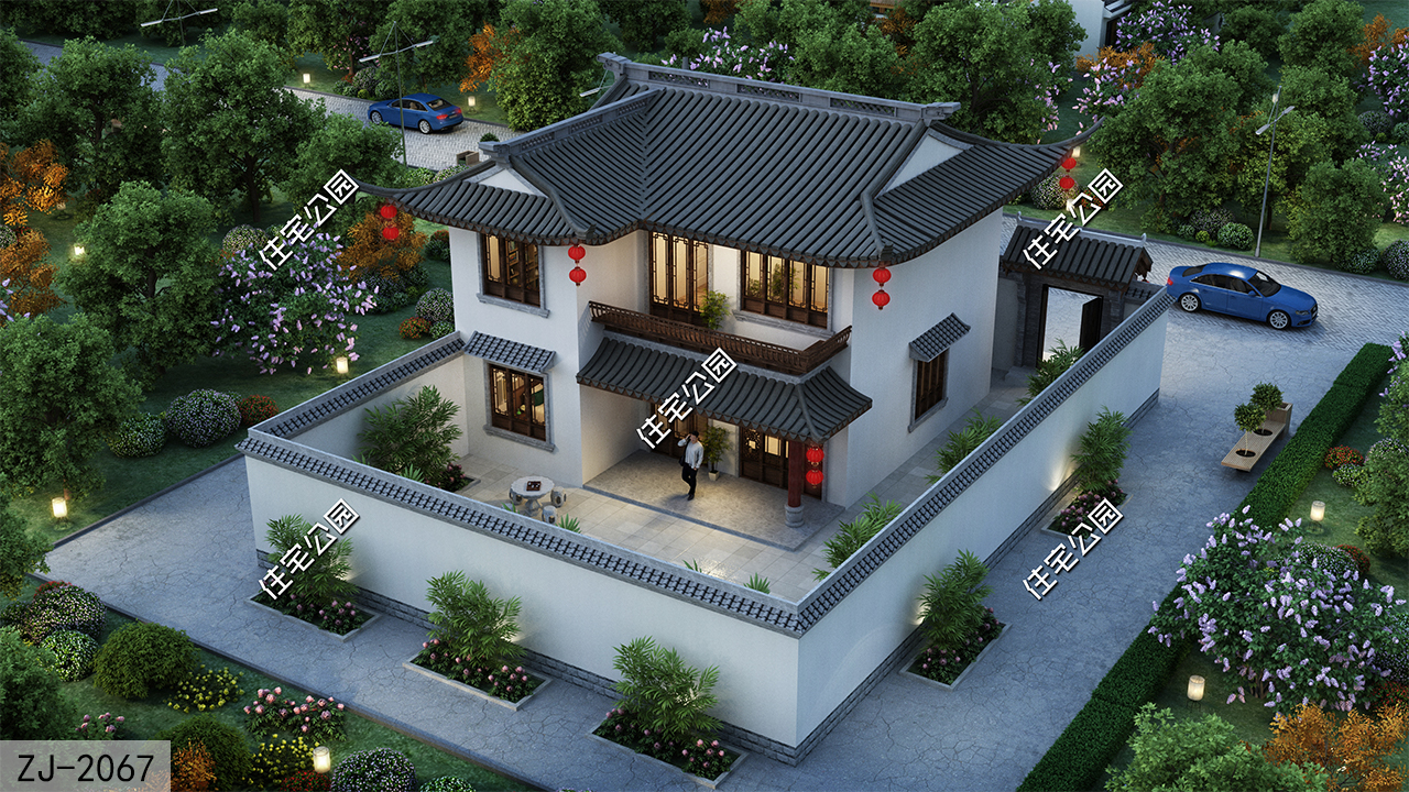 分享高端别墅,七款中式合院经典款