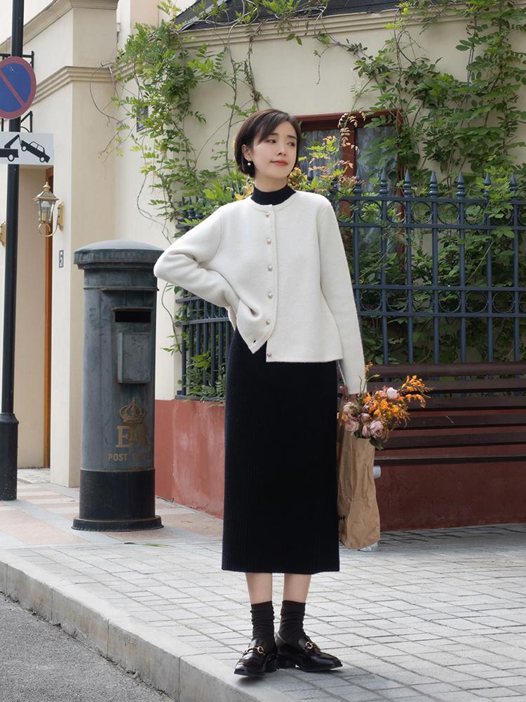 中长款直筒裙如何搭配,春季黑色直筒裙的穿搭方法