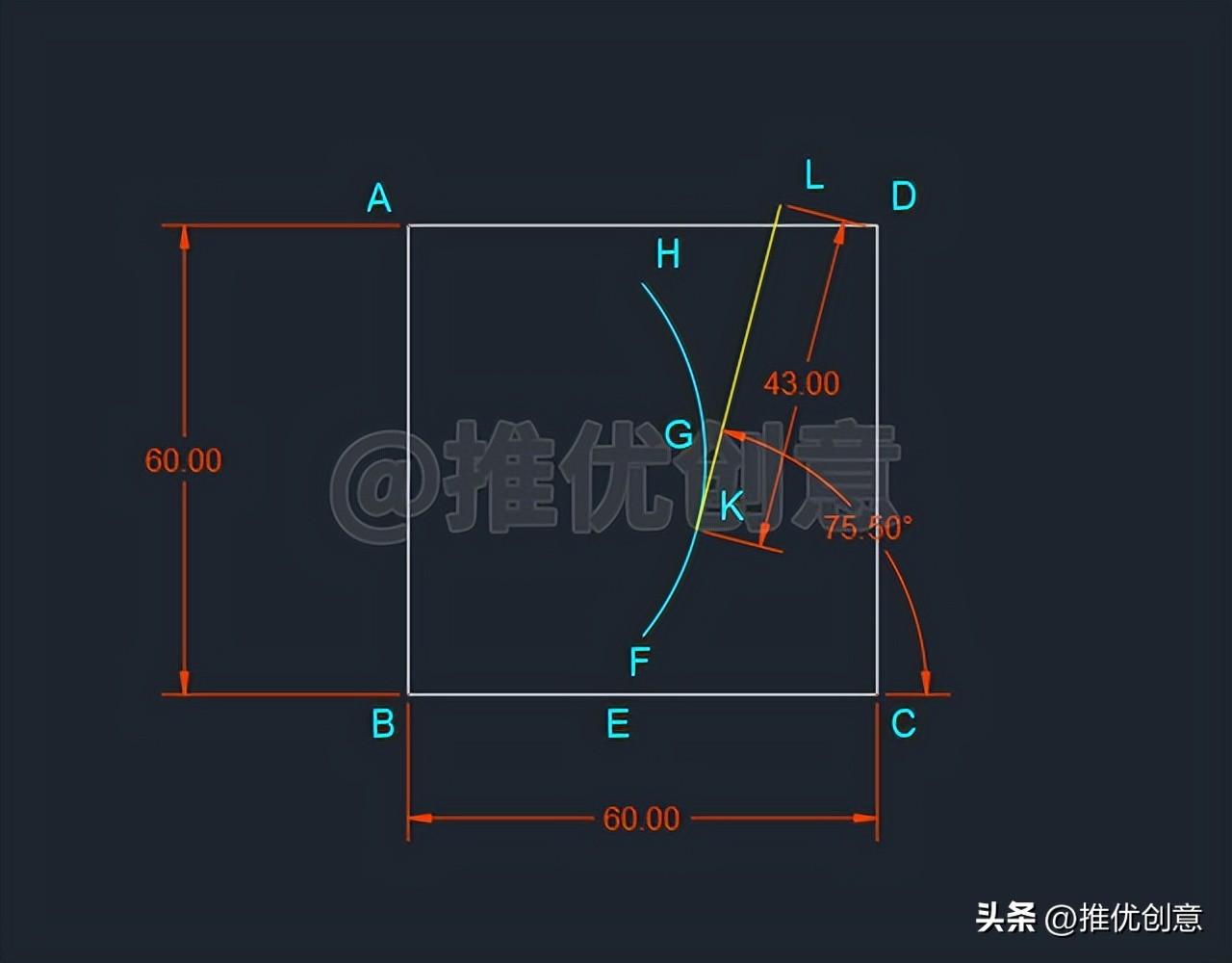 绘制adidas三叶草LOGO工程制图autocadcad教学cad画图教程CAD习题