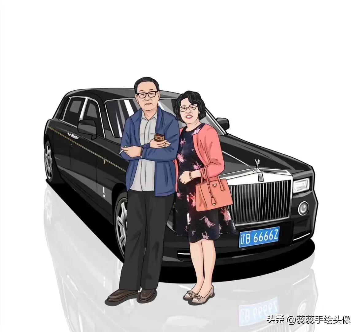 制作自己和车的漫画头像,手绘汽车头像