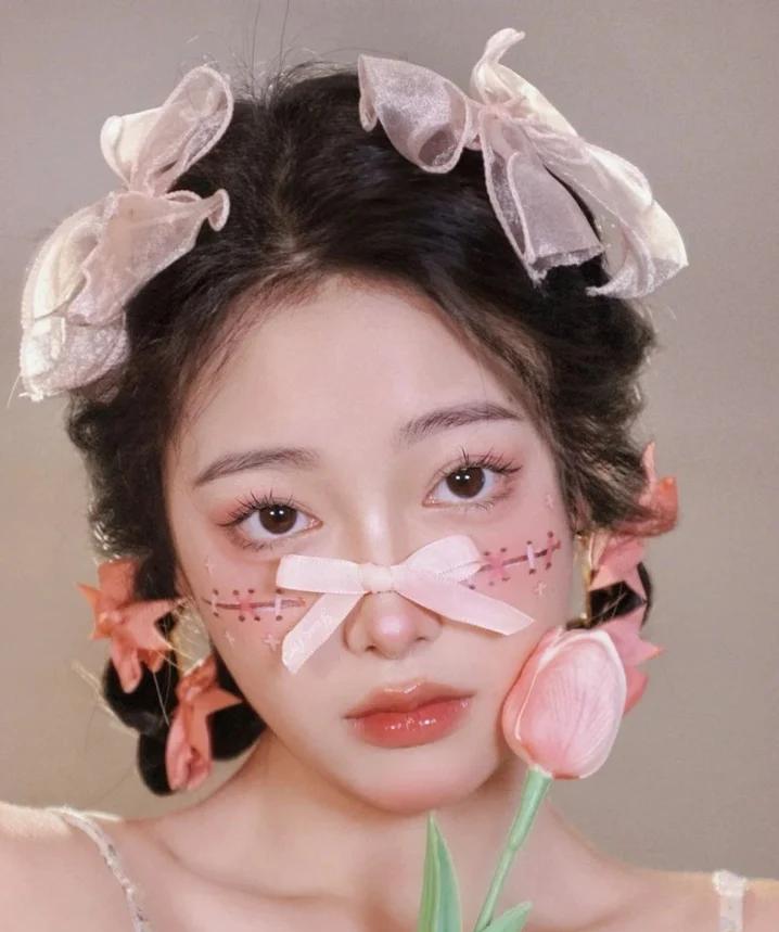 日常万圣节妆容粉色系,万圣妆简单好看