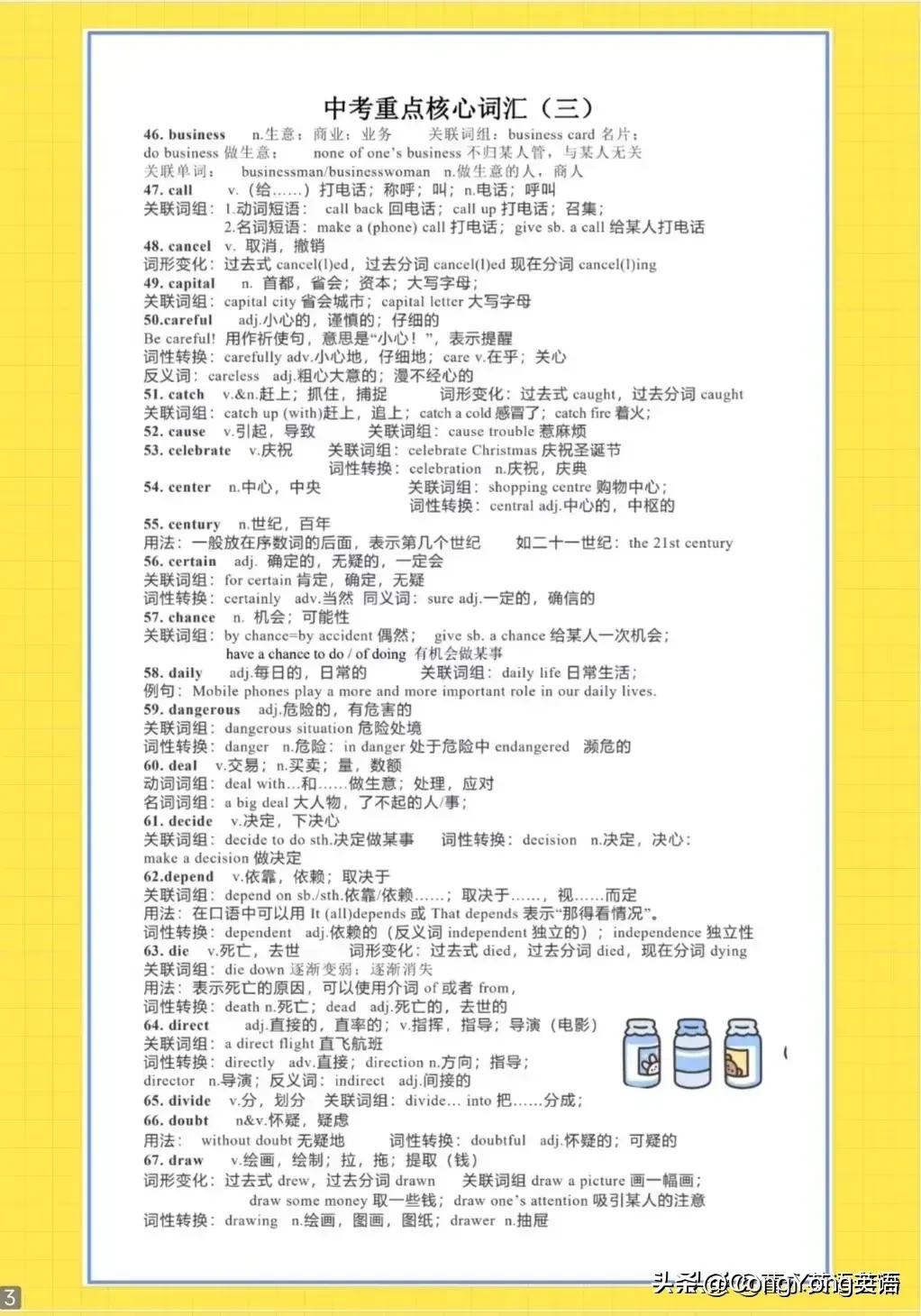 2023年中考英语高频短语,2023英语核心考点词组