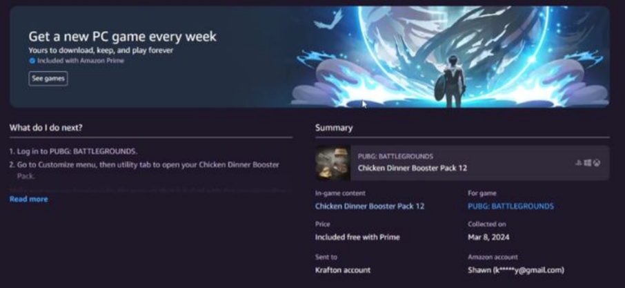 亚马逊领pubg礼包,绝地求生亚马逊礼包领取方法