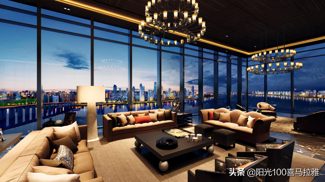 温州143平方米270度落地窗大平层,超大落地窗享绝美城市景观