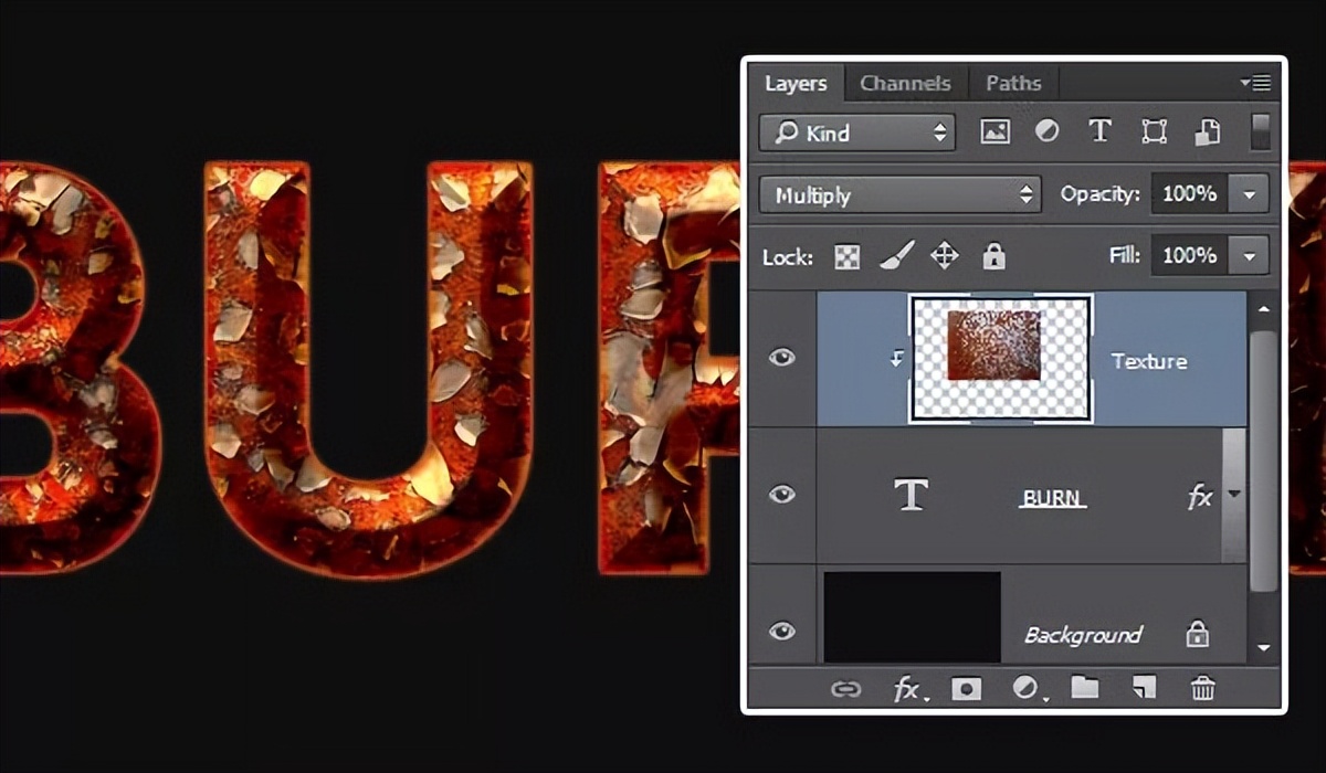 ps路标去除铁锈点,ps教程火苗火焰字体效果制作