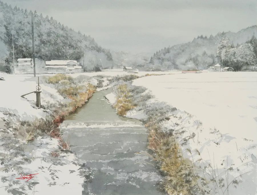 这组水彩风景清新而明亮,充满仙气的水彩世界