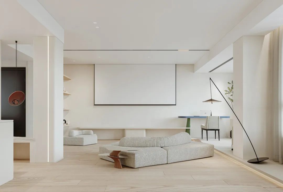 客厅背景墙收纳柜投影仪,50平米投影仪装修效果图大全