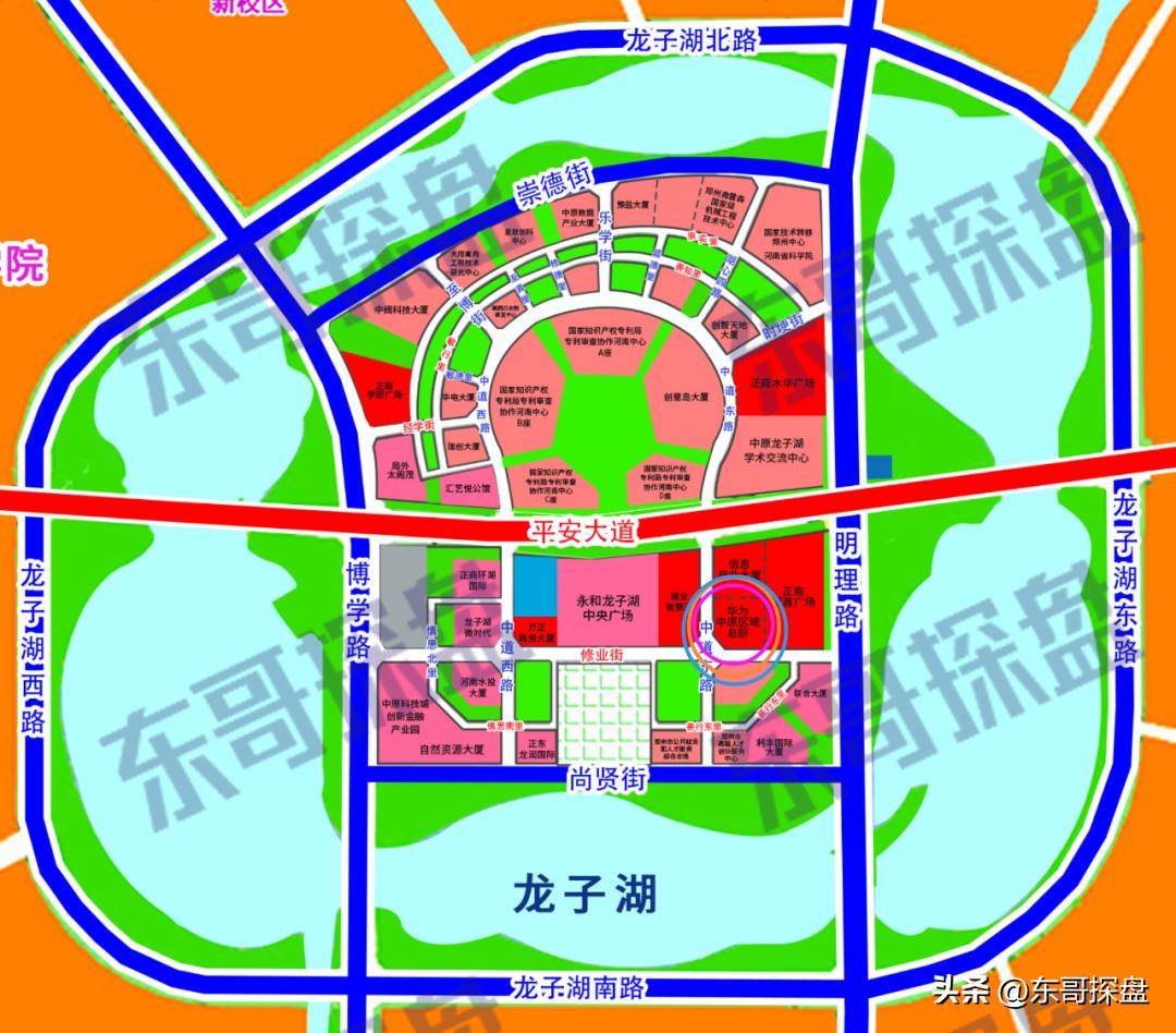 华为在郑州拿的两块地在哪,华为中原区域总部选址