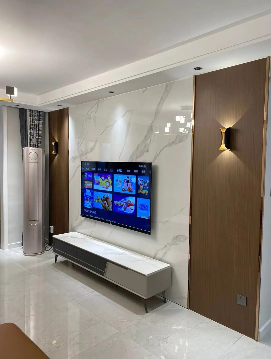 简单隐形门电视背景墙,30平小户型电视背景墙