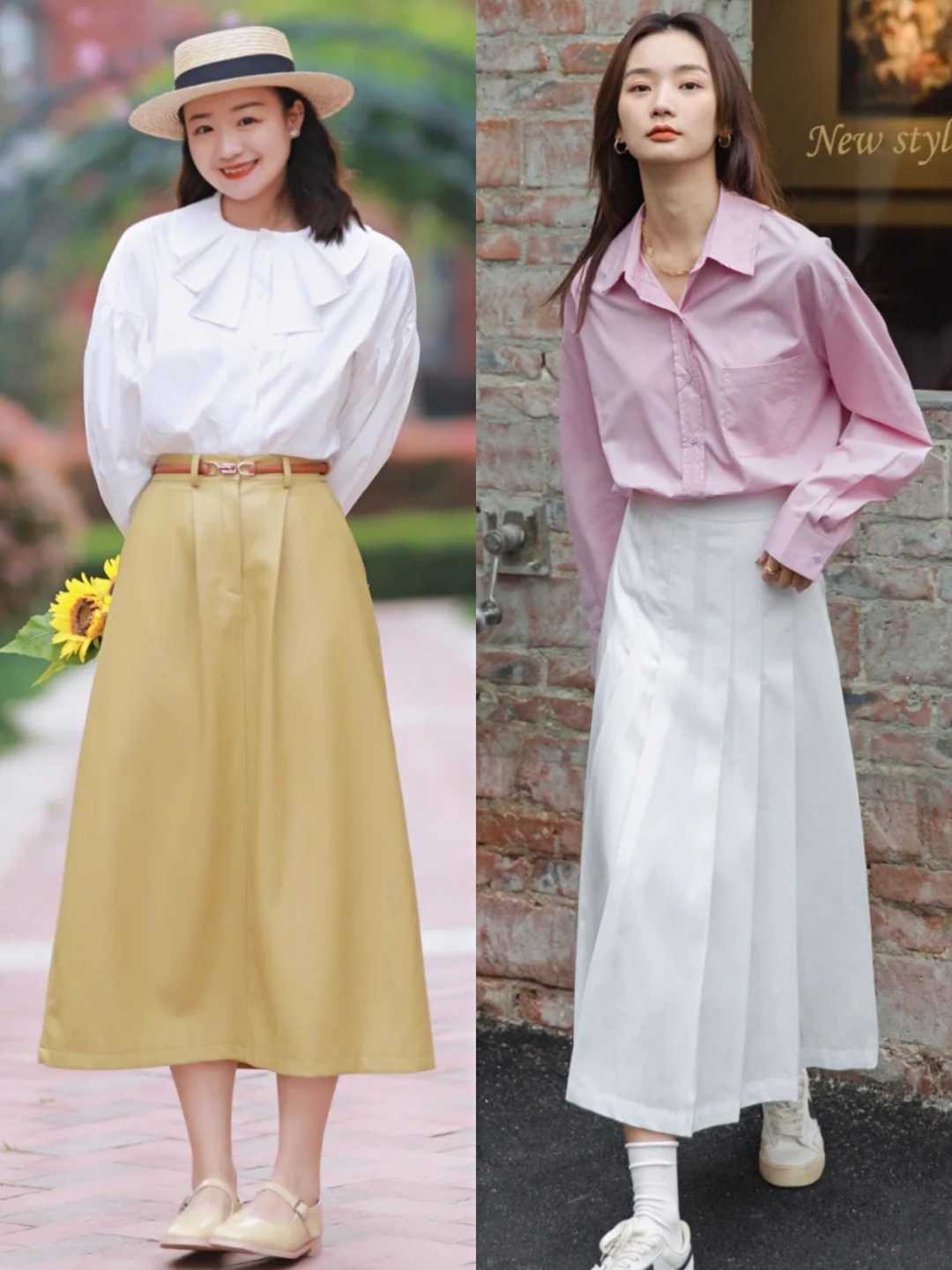 黑白波点半身裙搭什么衣服夏天,夏天绿色半身裙搭配什么上衣好看