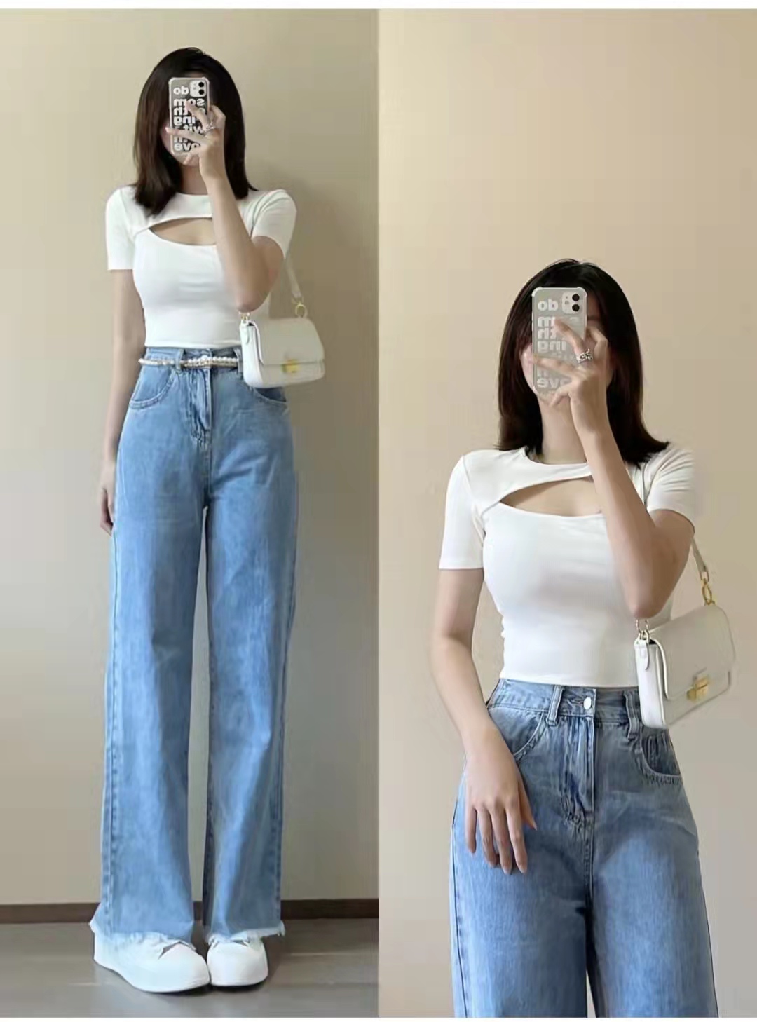 黄色短款短袖搭配什么下身好看,宽松短袖搭配什么下身好看