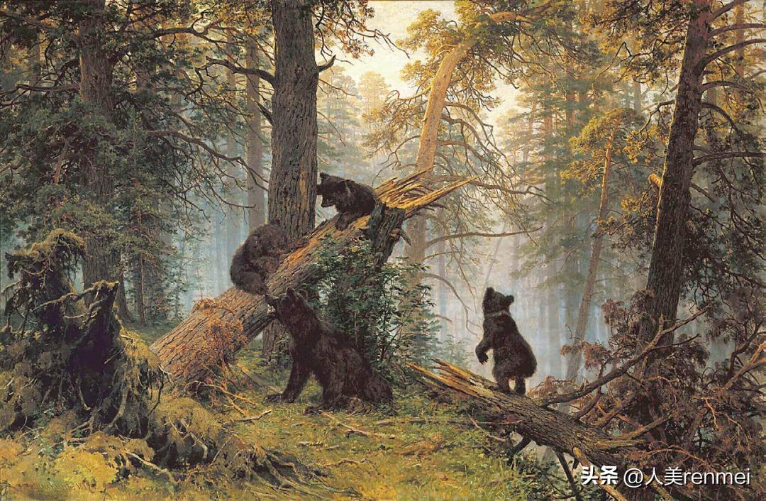 小桥流水森林的绘画,小桥流水森林风景画