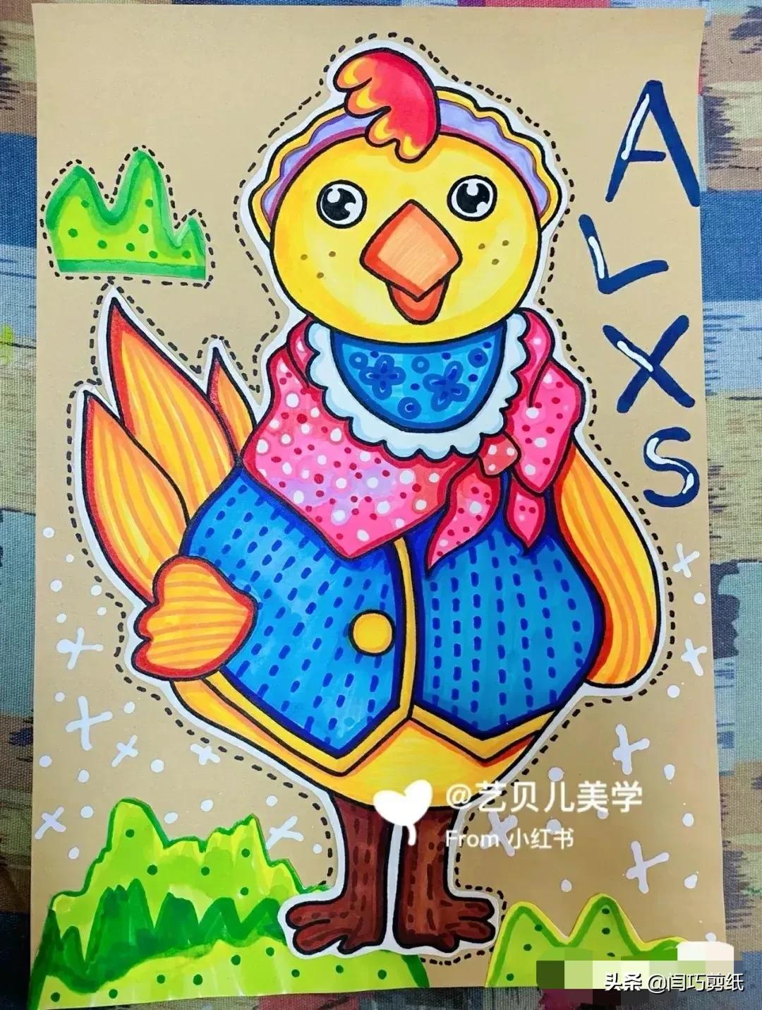 简单又好看的儿童创意画,儿童绘画创意4-6岁水彩笔或蜡笔