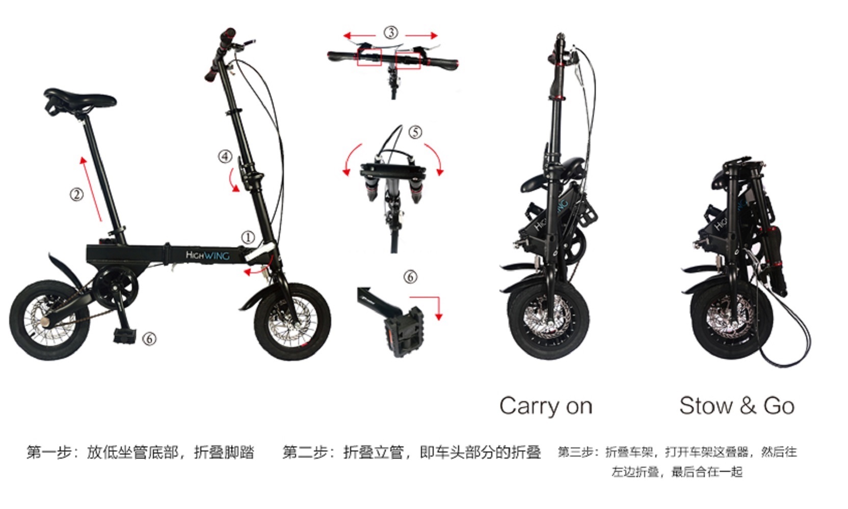 折叠自行车操作,折叠自行车部件介绍和作用