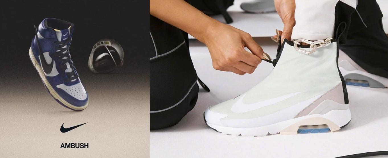 ambush联名nike球鞋,nike空军联名ambush蓝色开箱