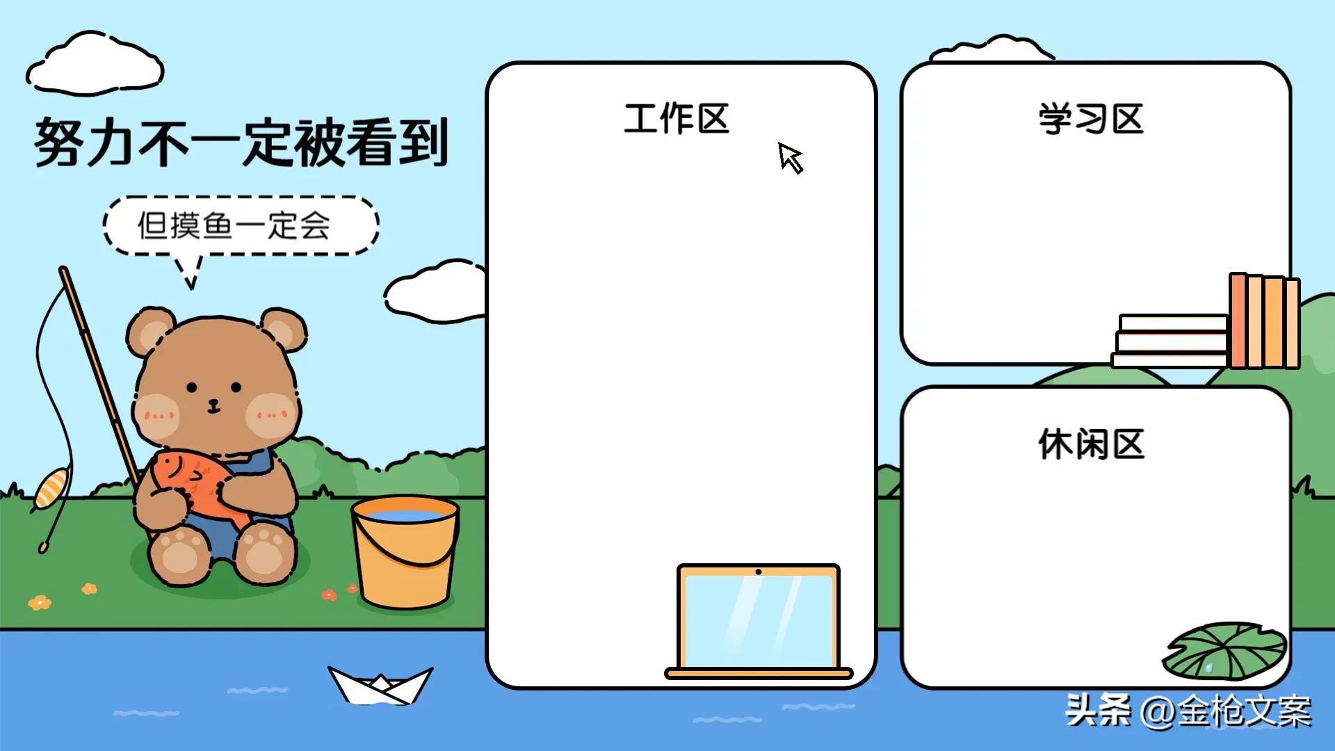 打工人电脑桌面壁纸归类,打工人必备电脑分区壁纸