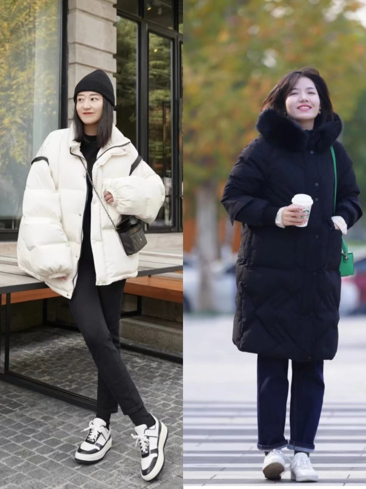 适合羽绒大衣的鞋子,大衣球鞋才是今年冬天最美搭配