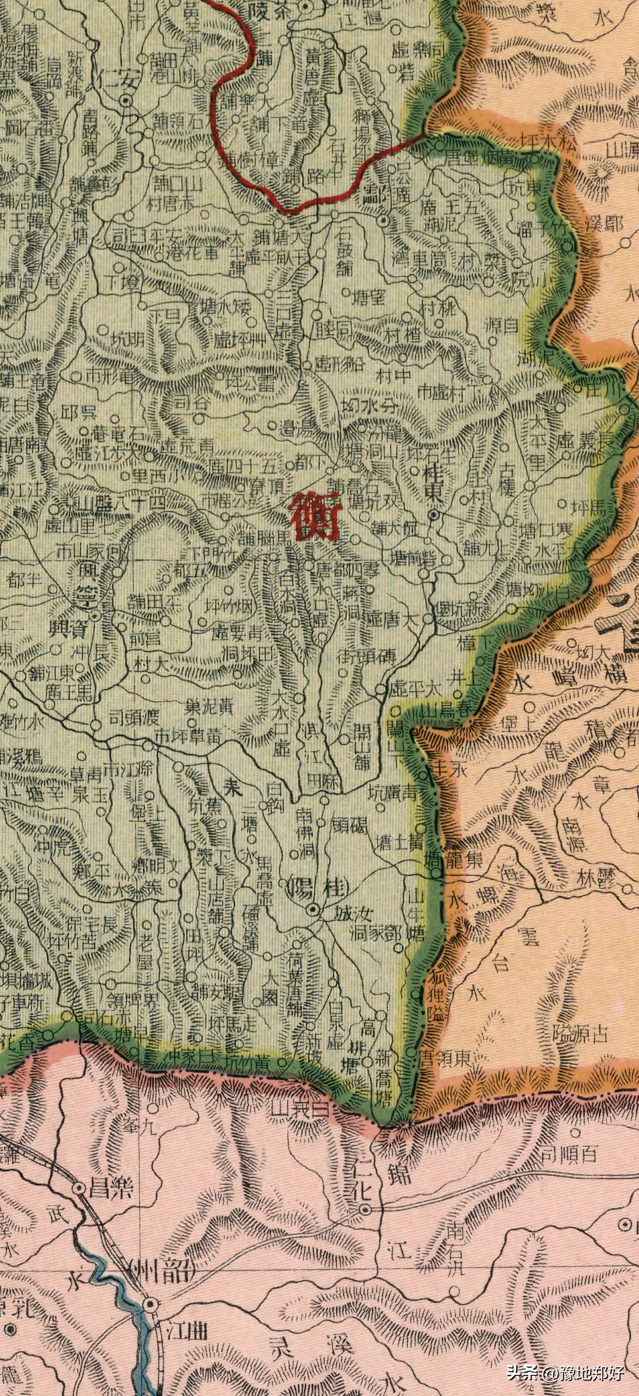 湖南历史地图全图,湖南省民国老地图