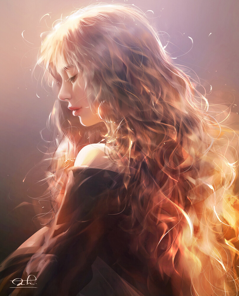 唯美插画头像,自由的头像插画超高清