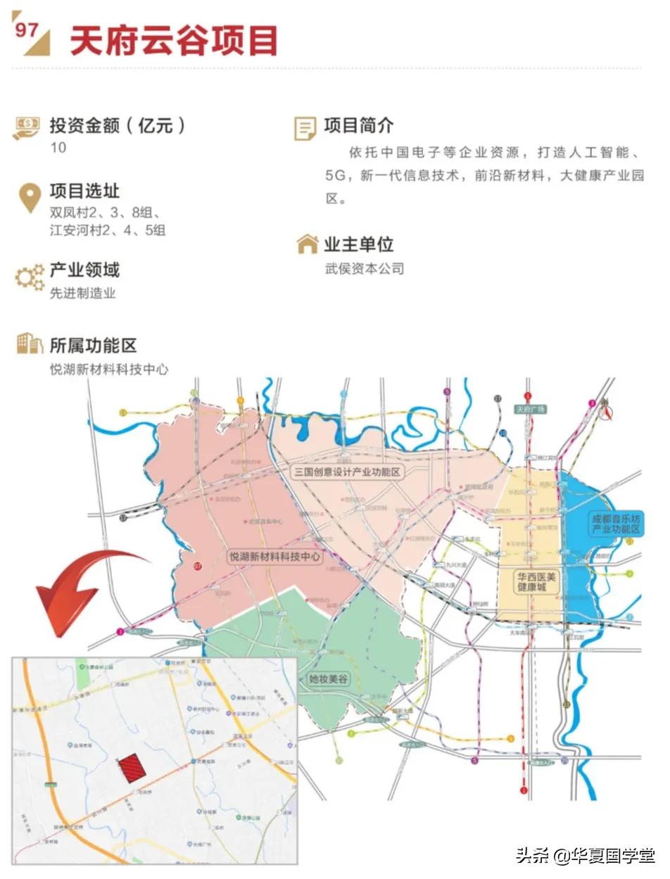 2022年武侯重大项目投资清单发布，看悦湖科技城这个区域如何布局