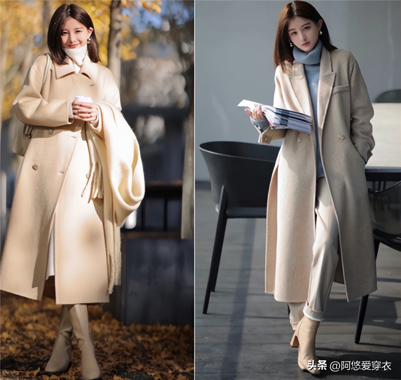 米白色马丁靴秋季穿搭,秋季米白色长筒靴穿搭