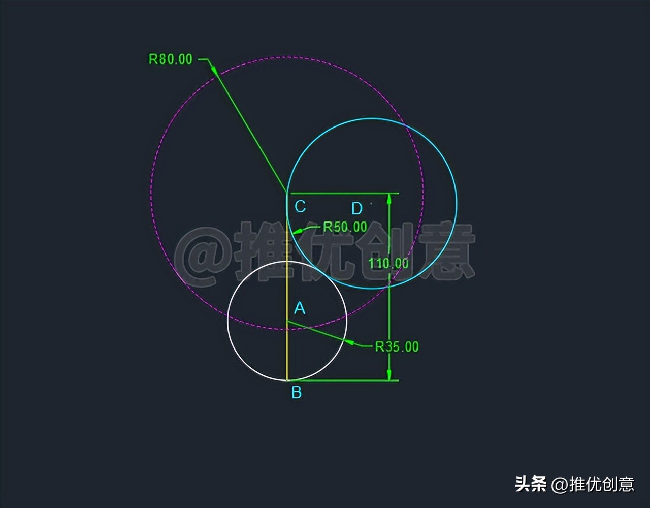 简单的水滴,cad制图水滴