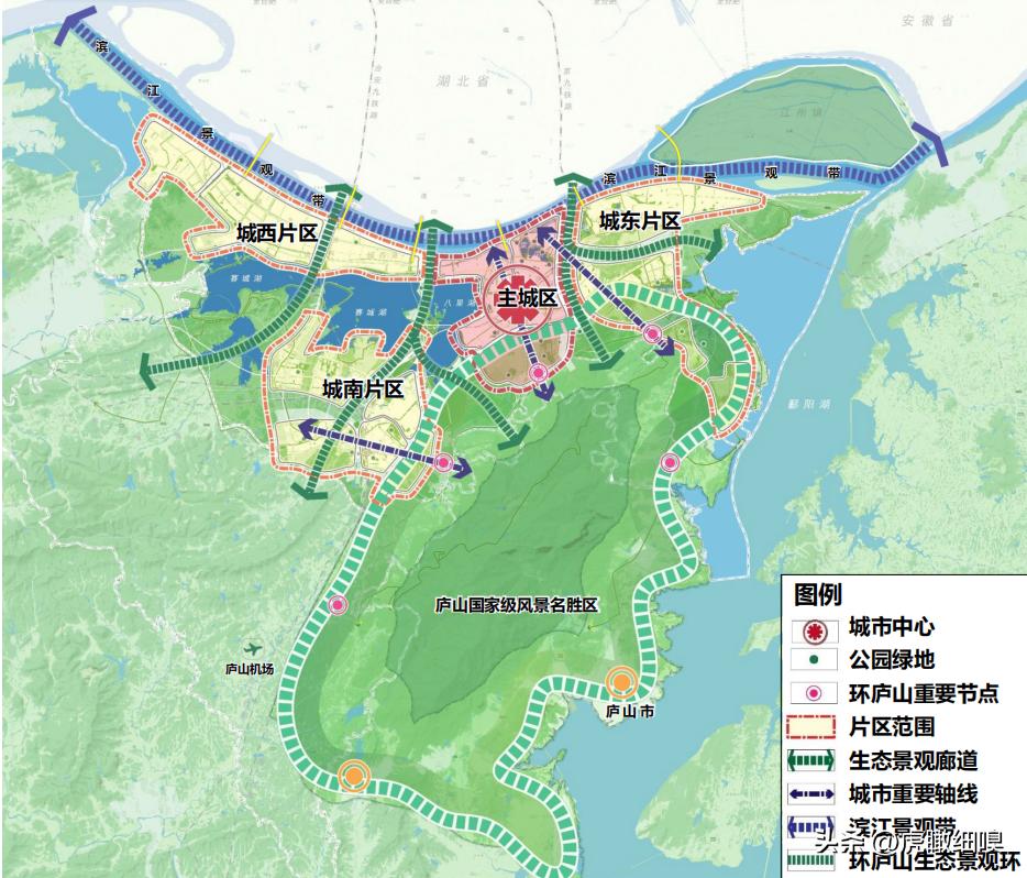 九江市城市总体规划图高清,九江市国土空间总体规划展示图