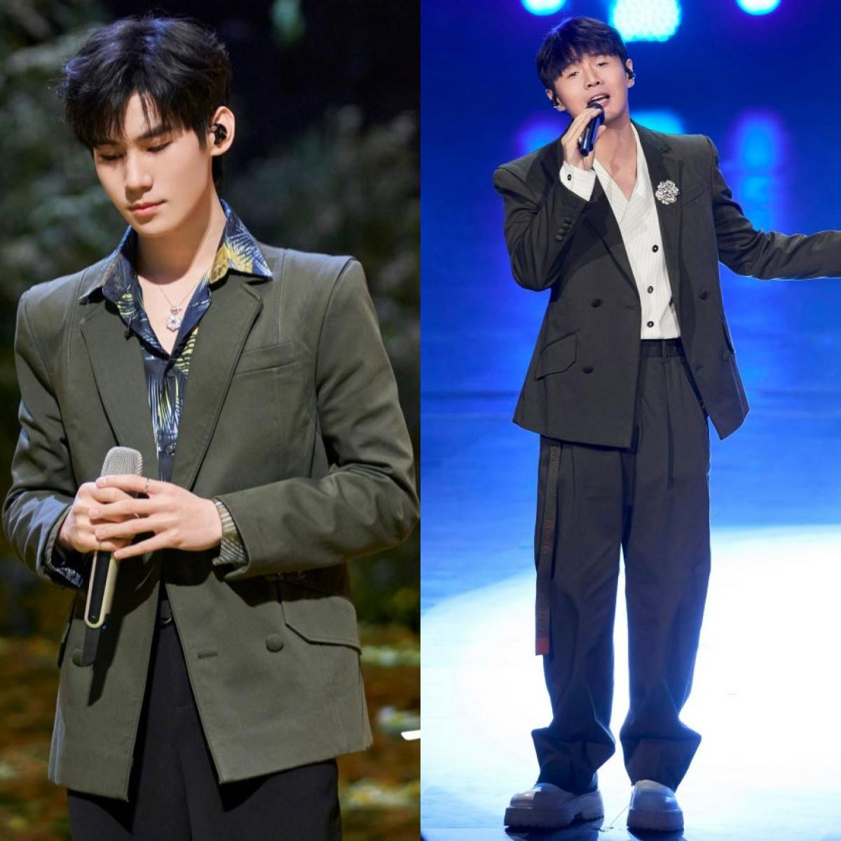 刘亦菲李现穿西装,刘亦菲李现蓝色情侣装照片