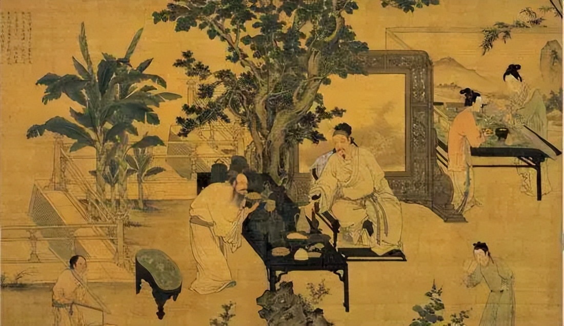 古代躺椅古画,古画之圆鼓凳