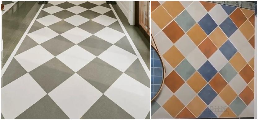 瓷砖斜菱形怎么铺图解,瓷砖通铺排版有什么讲究